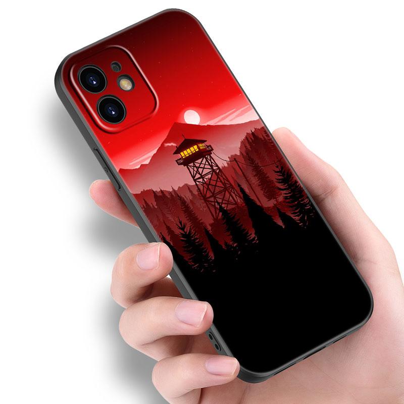 Deep Forest Firewatch Phone Case For Apple iPhone 14 13 12 Mini 11 Pro Max 7 8 XR X XS 7 8 Plus SE 2020 2022 Black Cover