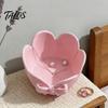 Floral Ring Dish 3D Printed Jewelry Tray, Flower Bow Storage Bowl for Rings Earrings Elegant Petal Shaped Necklaces, Decorative Desktop Organizer