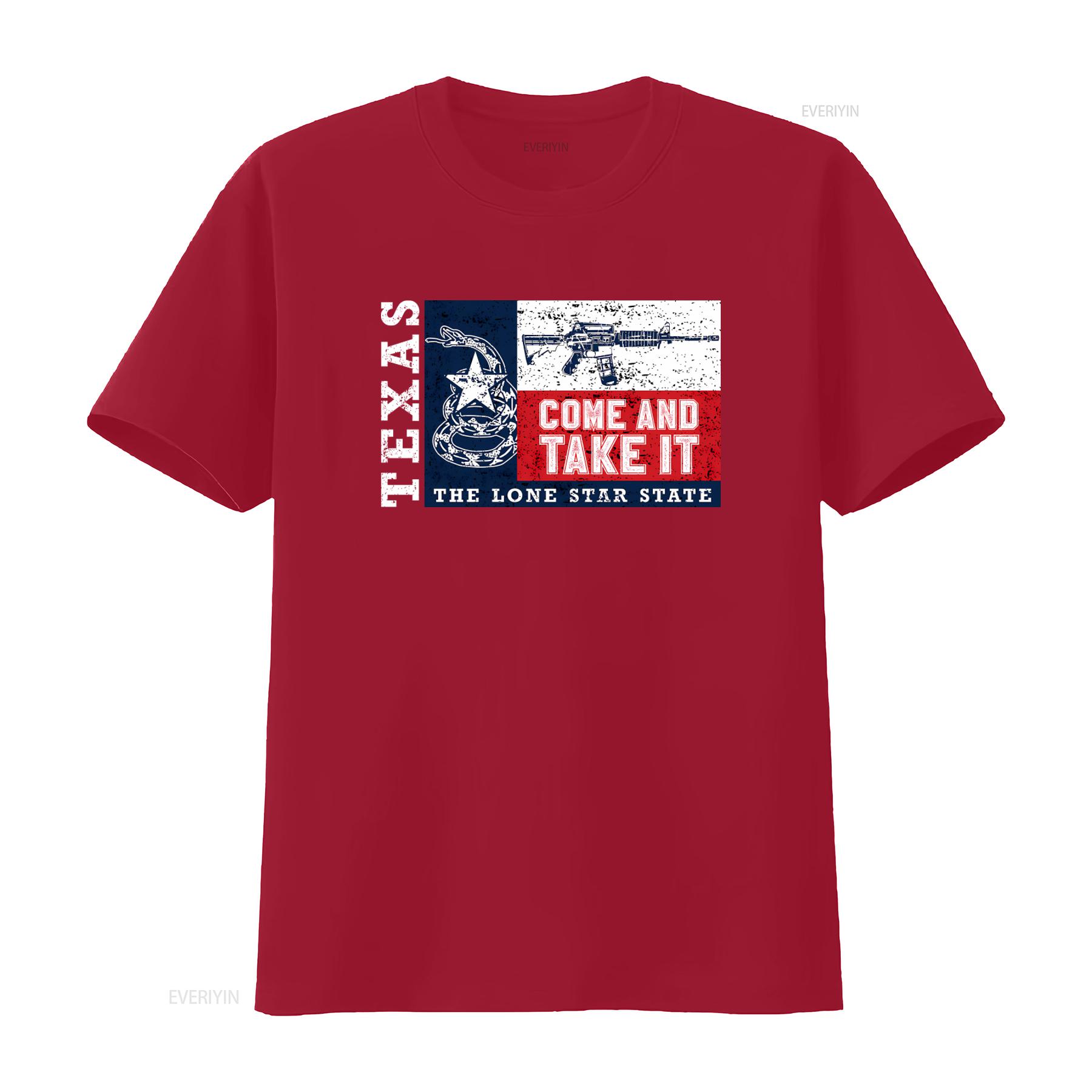 

Texas The Lone Star State Come And Take It T Shirt Unique Design with Snake Rifle Print vintage Washed Soft streetwear S