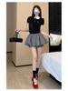 White Spicy Petite High Waist A-line Fluffy Skirt - Anti-Exposure Short Skirt for Women, Spring/Summer