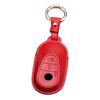 Kadeco Genuine Leather Key Case Cover for Compatible with New W206 and New W223 Mercedes-Benz, C-Class S-Class (Red)
