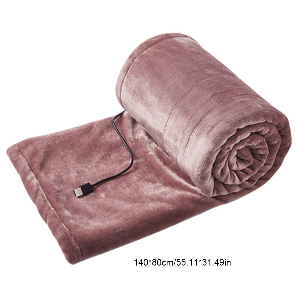 2024 USB Coral Velvet Electric Heated Blanket Rechargeable Office Thermal Warmer Pads Outdoor Camping Wearable Heating Blanket