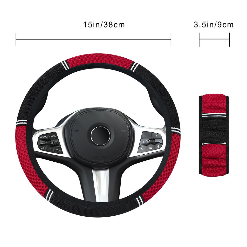 Car steering wheel cover Non-Slip No Inner Ring Car Steering Wheel Cover - Summer Ice Silk Breathable Universal Auto Accessory