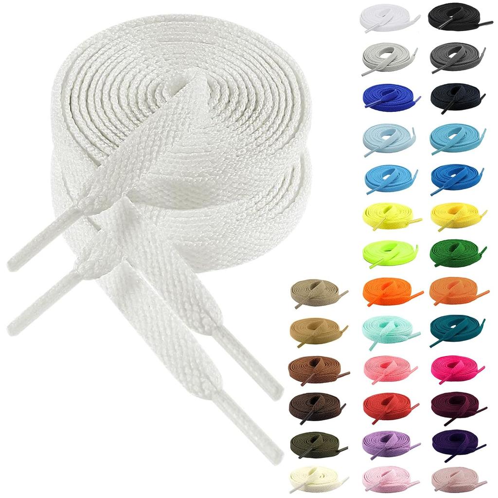 MECOLO Set di Lacci per Scarpe 232 Opzioni di Colore Disponibili Antiscivolo Non Sfilaccia Adatto a 4-12 Occhielli 100cm 120cm 140cm 160cm Lacci Piatti Solidi per Sneakers