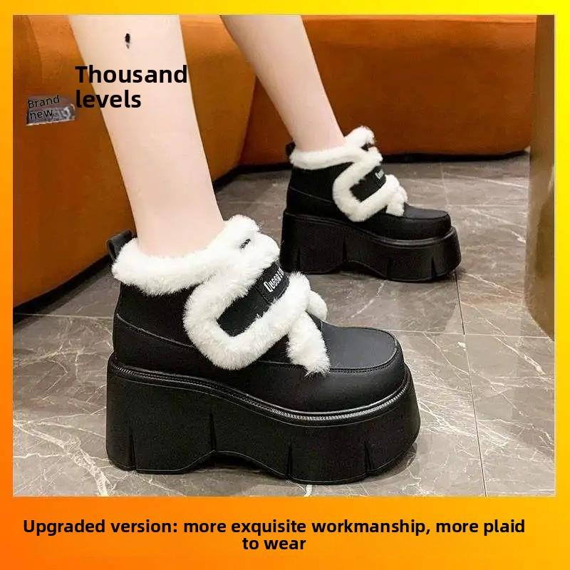 Platform Snow Boots For Women Fashion Designer Thicken Plush Cotton Shoes For Womens Winter Comfort Warm Ankle Boots Botas Botas