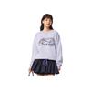 Li Ning Sports Lifestyle Series Casual Fashion Simple Versatile Letter Round Neck Fleece Warm Breathable Loose Sweatshirt Women sweatshirt AWDVC76-4