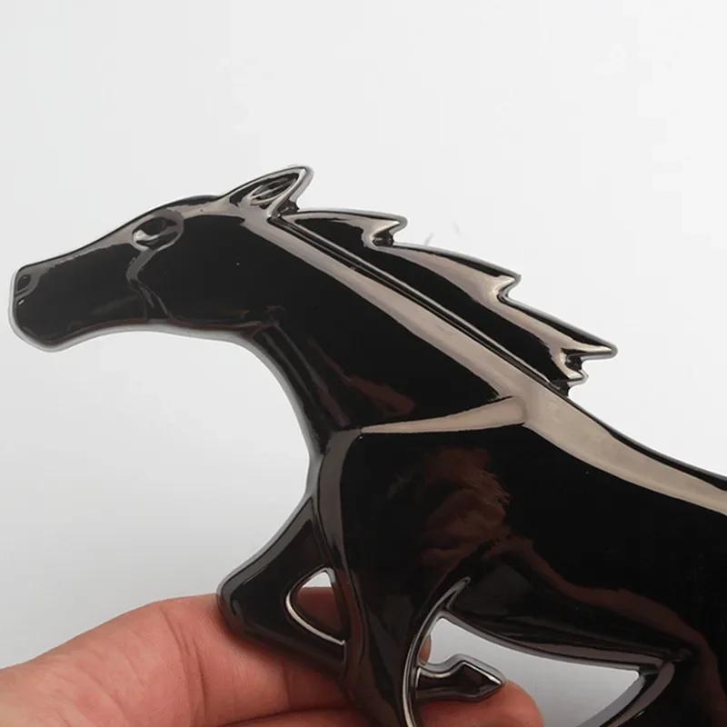 Car Sticker 20x7.5CM Metal Car Front Grille Horse Badge Trunk Sticker for Ford Mustang 2.3T Shelby GT350 GT500 GT 2015-2017 Rear