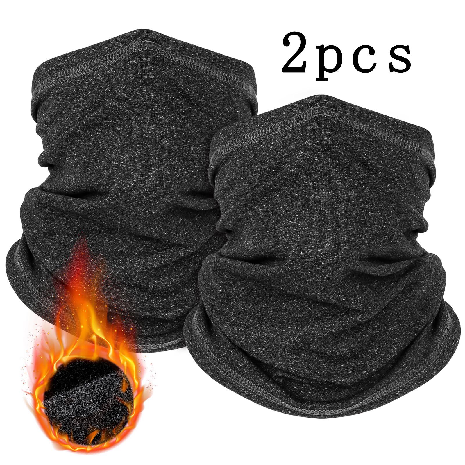 2 Pack Winter Neck Gaiter Warmer for Men&Women, Windproof Face Cover Fleece Face Mask Scarf for Cold Weather Sport