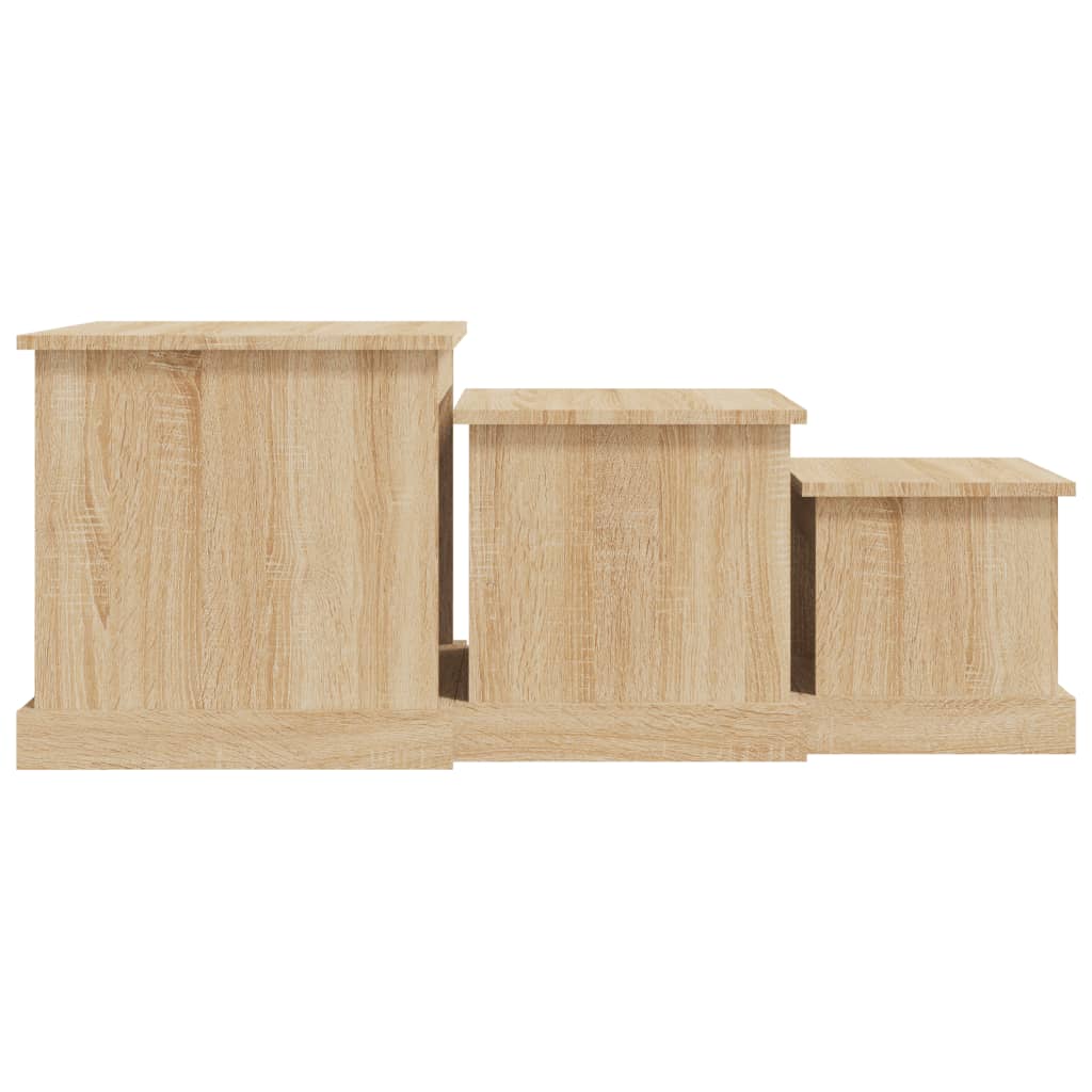 3 Piece Coffee Table Set Sonoma Oak Wood Composite