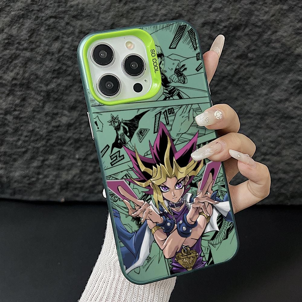 

Anime Yu Gi Oh! Phone Case for iPhone 17 Air 16 16e 15 14 Plus 13 12 11 Pro Max X Xs XR 8 Colorful Silver Hard Cover iPhone 14 Plus