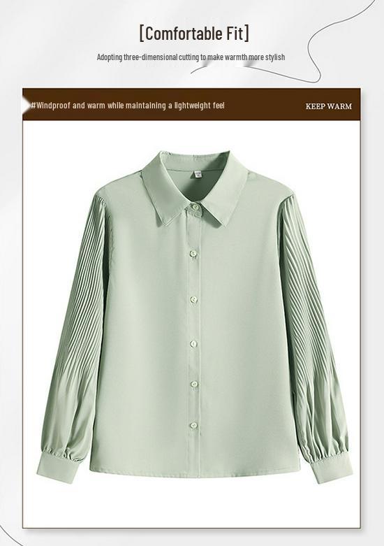 Chic Loose Long-Sleeved Lapel Top for Middle-Aged Women, Plus Size, Lightweight Spring/Summer Shirt