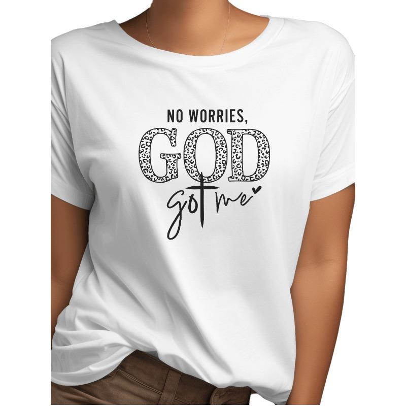 God Got Me Graphic Print T Shirt Unisex Short Sleeve 100% Heavy Cotton Comfortable Crew Neck Soft Casual Tee Top
