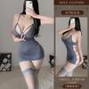 Erotic lingerie, sexy halter cutout pajamas, Seductive 2D body-hugging skirt, hot no-take uniform 8796