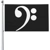 1pc Musical Symbol Garden Flag with Treble Clef/Staff Notation - Black And White Outdoor House Flag, Heavy Fabric with Eyelets for Easy Hanging - Musi