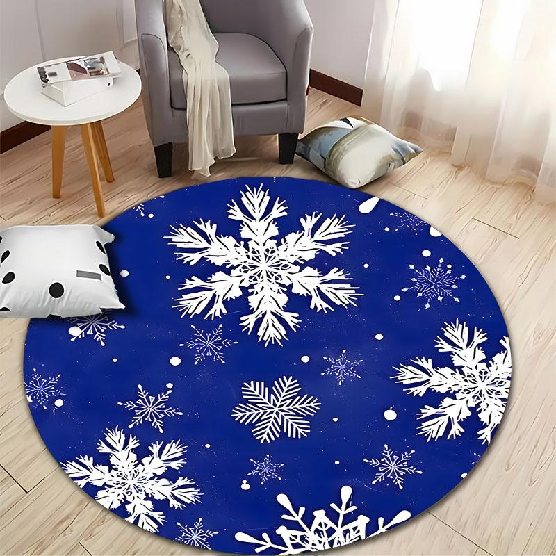 Winterwunderland Schneeflocke Runder Teppich für gemütliche Zuhause runder Teppich für Zuhause Sofa Schlafzimmer, Geschenk