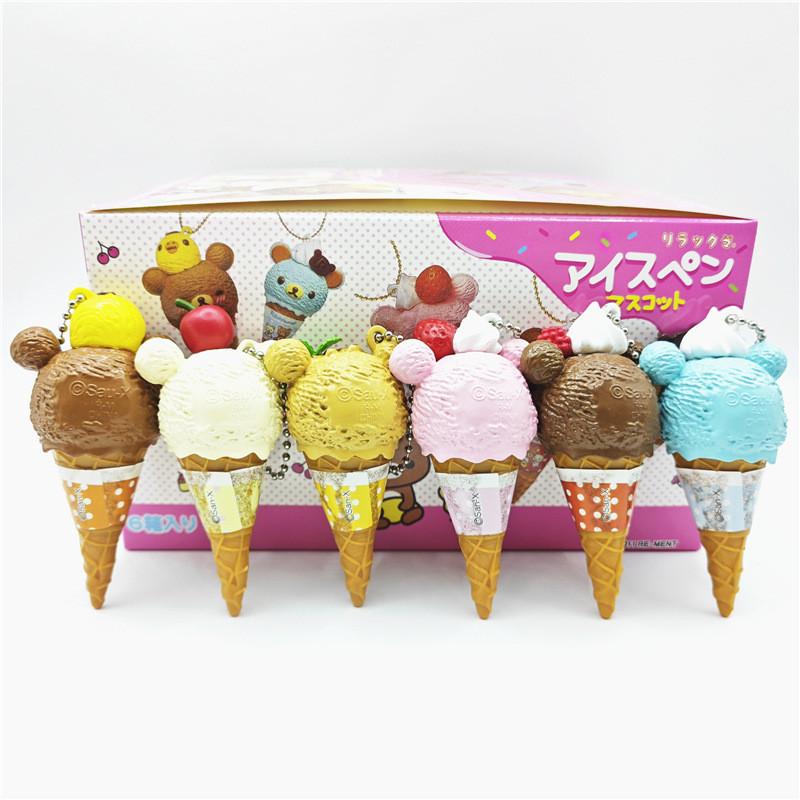 Rilakkuma Cream Ice Action Figure Model Pvc 6piece Set Decor Collectible Gift