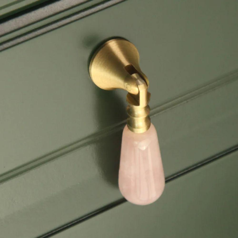Nordic Style Crystal Pendant Handle Pink Crystal Cabinet Handles Wardrobe Pulls Kitchen Cabinets