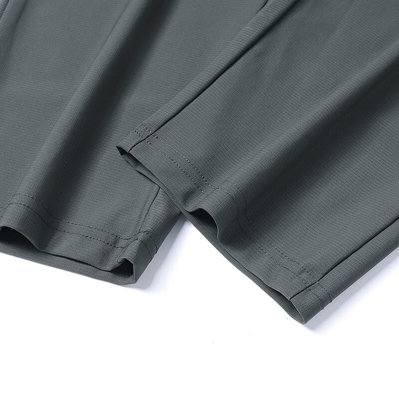 ROMON Men's Casual Ice Silk Straight-Leg Trousers