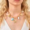 Statement Ocean Style Starfish Necklace Stainless Steel Chain Conch Shell Pendant Exaggerated Handmade Holiday Jewelry Gift