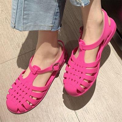 Sandale Rome Femei Decupate Stil Gladiator Pantofi de Var PVC Moale Vârf Deschis Fete Studente Sandale Stradă Exterior