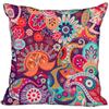 Invisible Zipper Throw Pillowcase Famous Art Floral Home Decor Satin