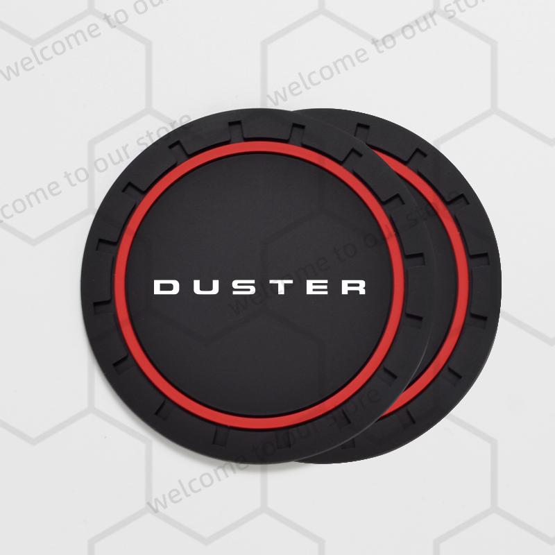 2pcs For Dacia Dci Duster Bigster Mcv 2 Dokker Stepway Emblem Car Coaster Water Cup Slot Non-Slip Pad Auto Interior Accessories ZZ28