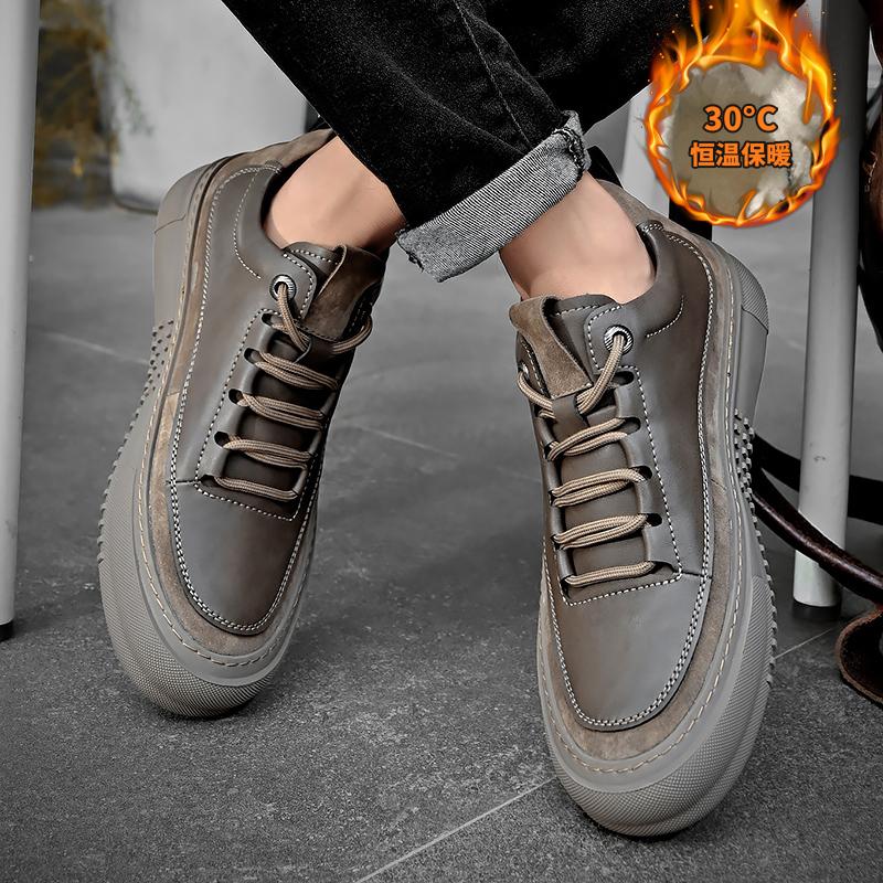 Мужские ботинки на шнуровке Мужские зимние плюшевые снежные кроссовки Классическая — фото 5