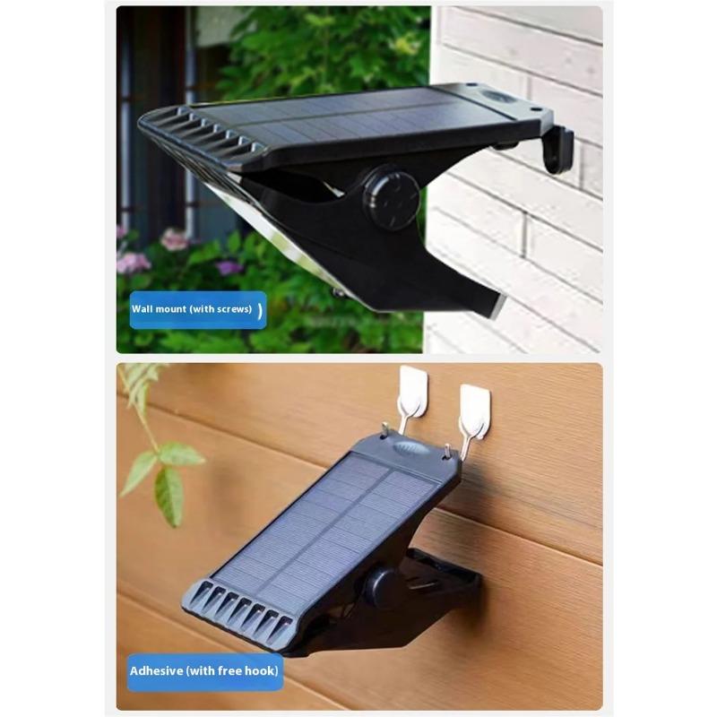 1/2pcs Solar Powered Outdoor Clip on Motion Sensor Light, Waterproof Safety Light, Suitable for Fences, Walls, Garages, and Courtyard Umbrellas