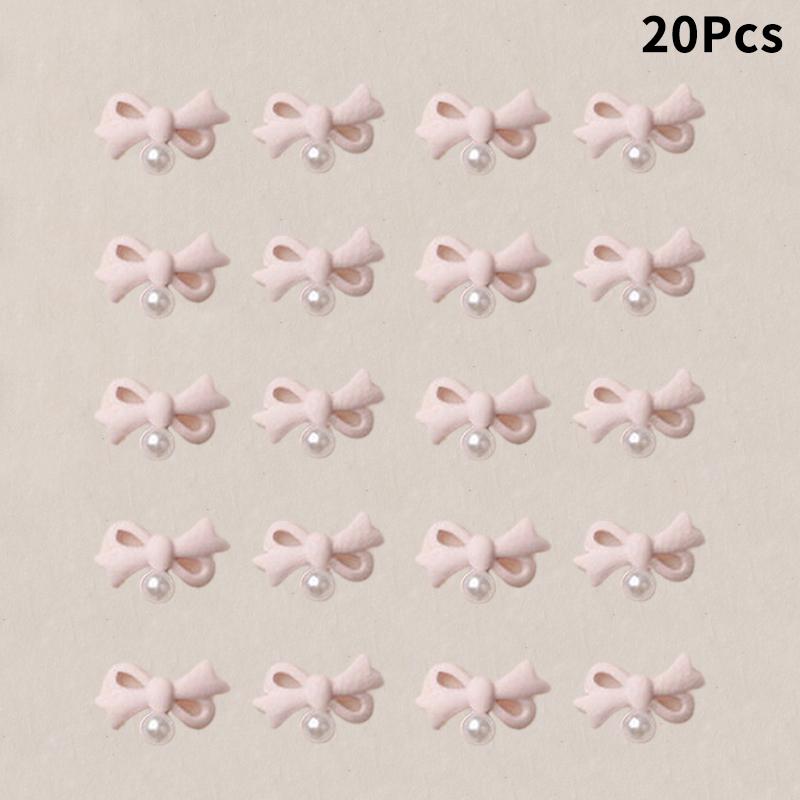 20 Buc Mini Farmece pentru Unghii Aliaj Artă Fundă cu Perle Decor DIY Accesorii Exquisite Farmec pentru Unghii
