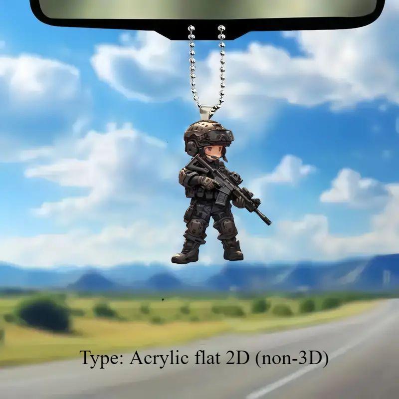 Neue Weihnachten Ornament Anhänger Acryl Flache Lustige Special Forces Anhänger Urlaub Geschenk Anhänger Anhänger