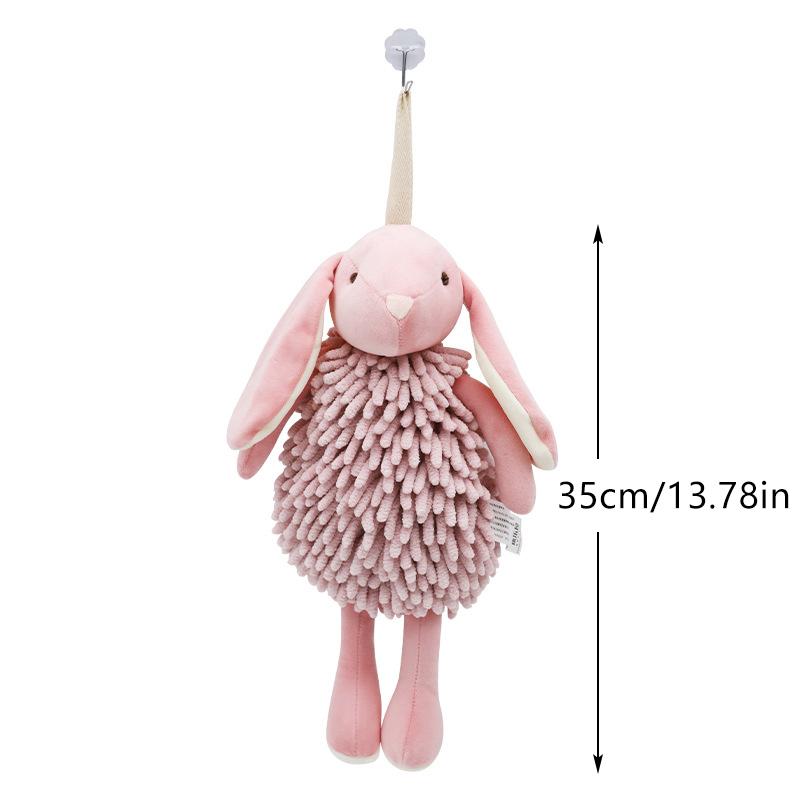 Cute Bunny Fuzzy Ball Hand Towels, Super Absorbent Chenille Rabbit Hand Towel, Quick Dry Microfiber Hand Drying Puff