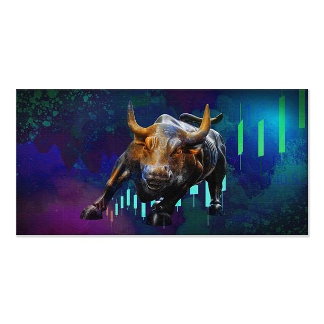 

Плакат «Атакующий бык» на Уолл-стрит, свечи, фондовый рынок, настенная живопись, печать на холсте, успешный предприниматель, офисный декор, живопись 20*40cm No Frame
