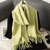 Nytt 62 farger Vinterskjerf for kvinner Langt Varmt Kasjmirskjerf Hijab Ensfarget Dame Sjal Wrap Kvinnelig Pashmina Bandana Hodeskjerf