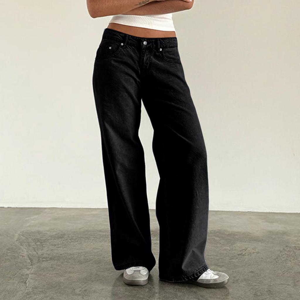 Women's Color Jeans Loose Casual Straight Leg Wide Leg Pants