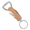 Stainless Steel Bottle Opener with Wooden Handle, Multifunctional 3-in-1 Knife & Can Opener.