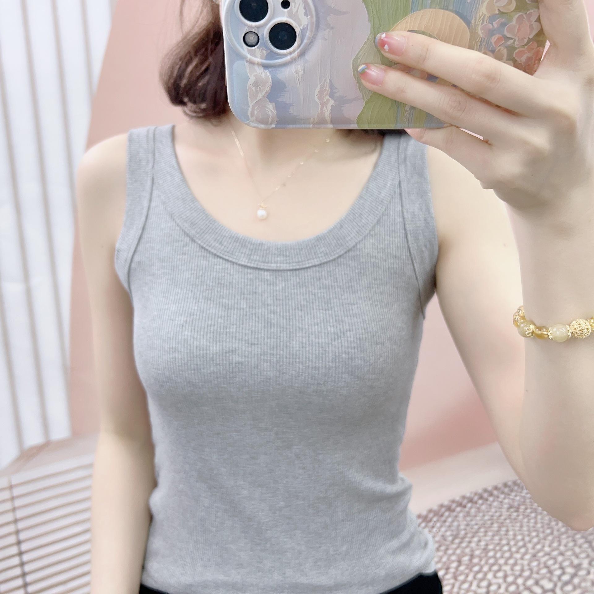 

Летний новый нижний жилет-халтер без рукавов модный повседневный топ с однотонной внешней частью для ношения небольшого жилета 3XL