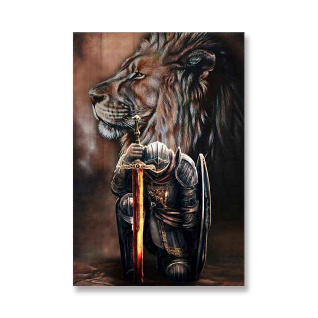 Christian Canvas Symbols the Lord Jesus Christ in Scripturethe Lion of Judah Warrior Lamb of God Wall Art Christmas Decor Gift No Frame