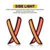 4PCS For 2015-2021 Chrysler 300 Smoked LED Side Marker Light Front Rear Lamp Double Row Lamp Bead
