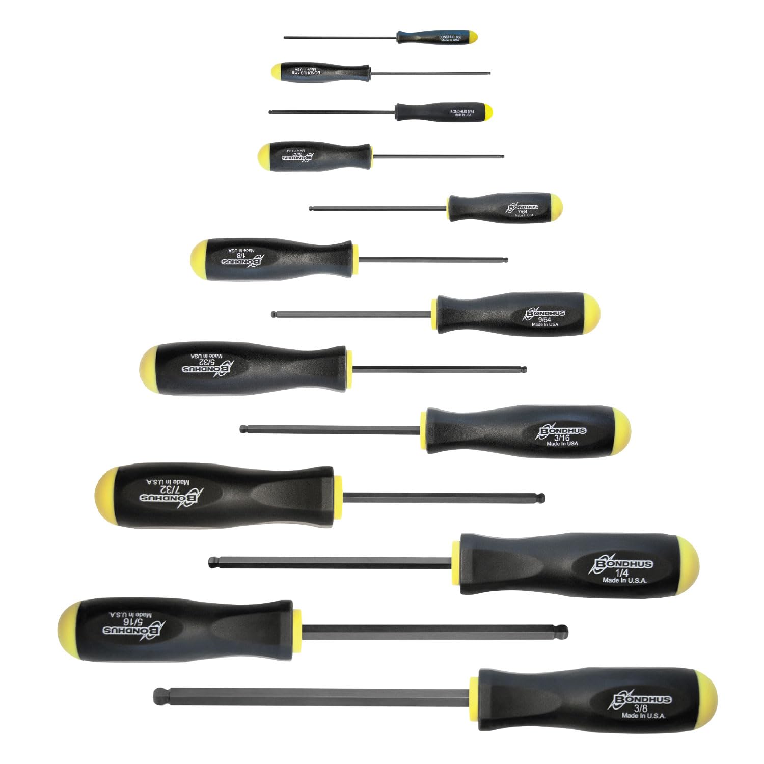 

BONDHUS Hexagonal Ball Point Driver Black Oxide Set BSX13 10637 Set, Finish, 13-Piece (0.050, 1/16, 5/64, 3/32, 7/64, 1/8, 9/64, 5/32, 3/16, 7/32, чёрный