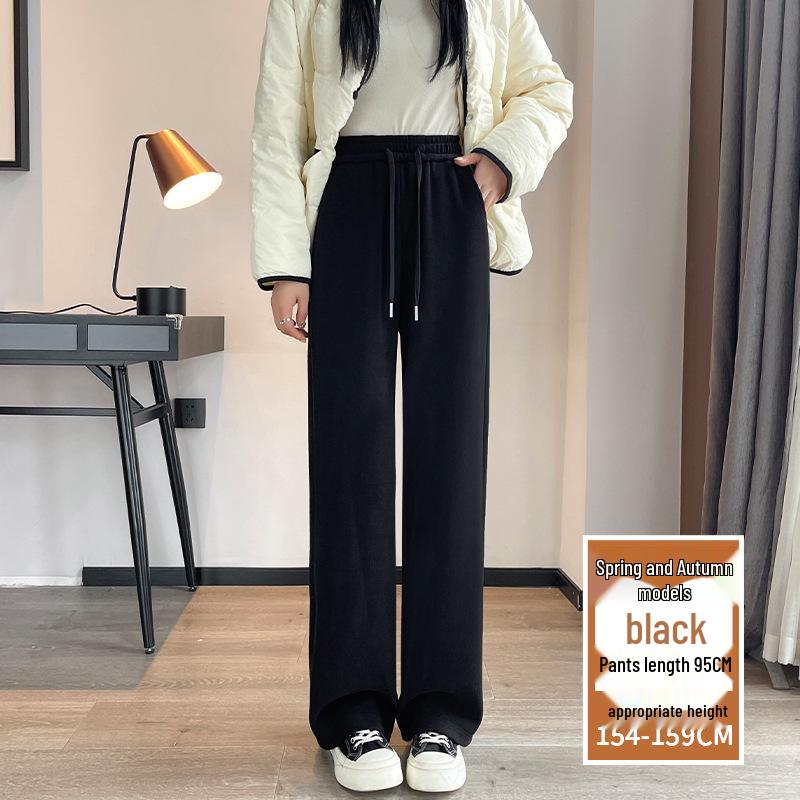 Women's Extra-Long White Lambswool Chenille Wide-Leg Knit Pants for Autumn/Winter (Tall Size 175)