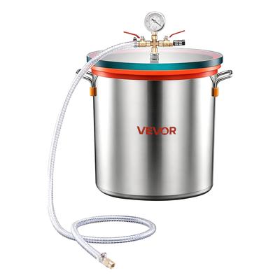 34.1 L Vacuum Chamber, Stainless Steel, Vacuum Degassing Chamber with Tempered Glass Lid, Hose, Air Filter, Ideal for Resin Casting