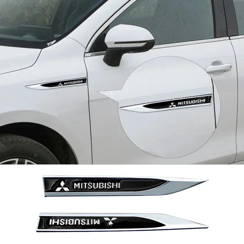 Car Metal Alloy Badge Car Body Side Wing Fender Decoration Stickers For Mitsubishi Ralliart Lancer EX Outlander 3 Pajero 4 ASX UG2