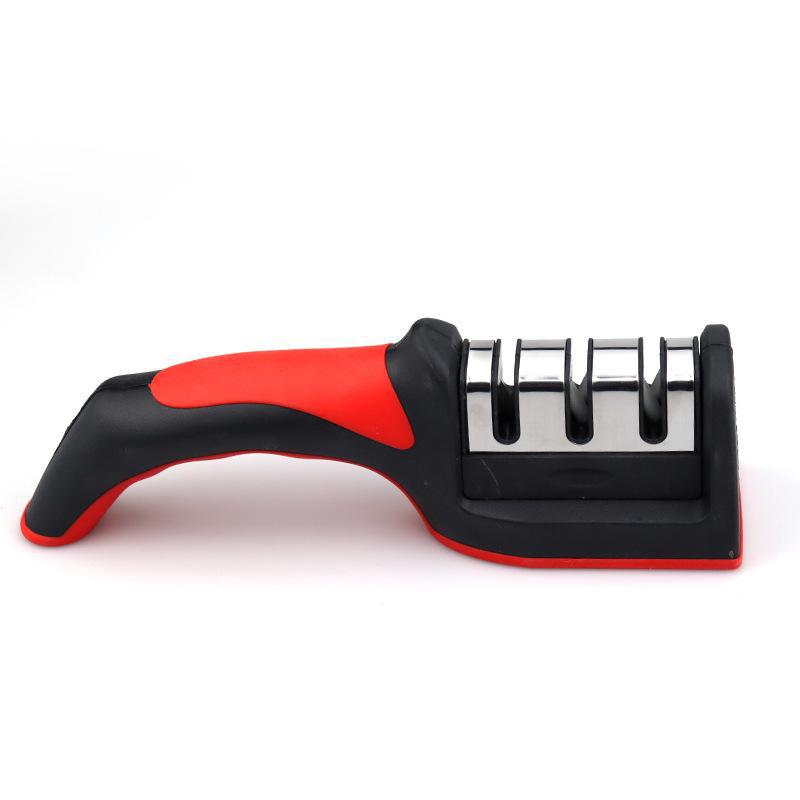 "Three-Stage Handheld Kitchen Knife Sharpener – Multi-Function Whetstone Tool for Quick Household Sharpening"