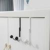 Double Hanger Hooks Over The Door Free Punching For Hanging Hats Bags Holder Tie Scarf Key Hook Clothes Coats Rack Towel Shelf