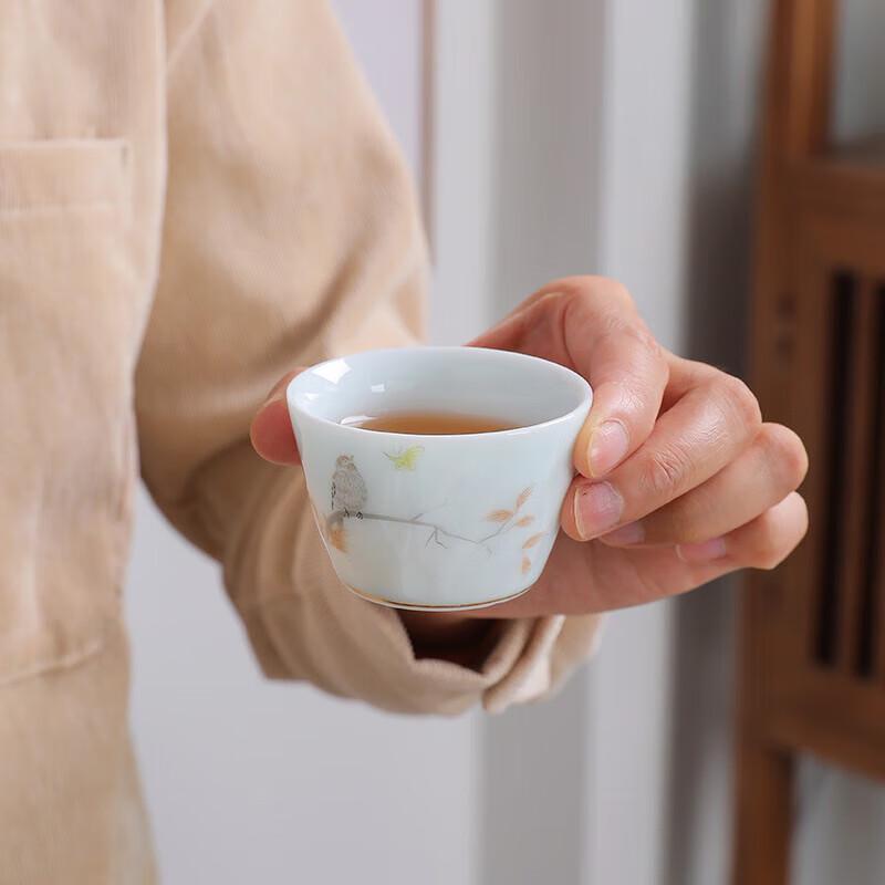 Modern Mutton Fat Jade White Porcelain Office Tea Set