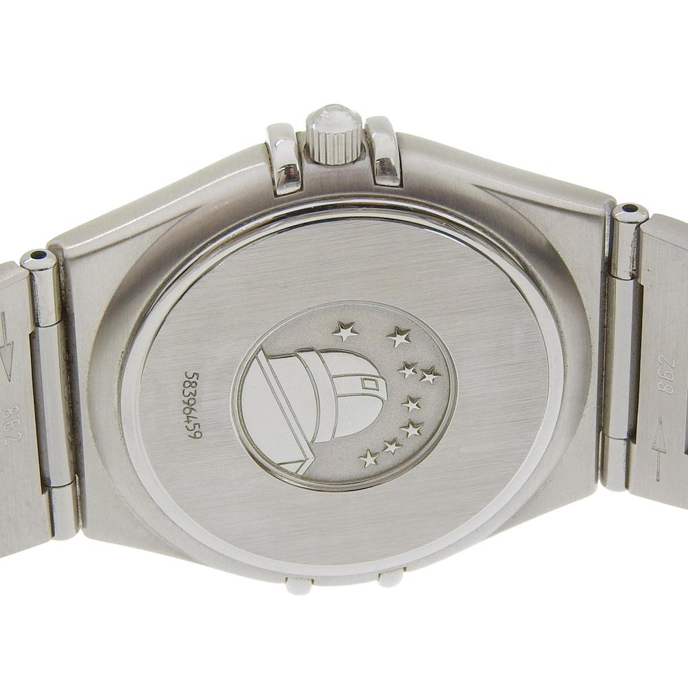 Omega Constellation Uhren 1512.30 weißes Zifferblatt Edelstahl Quarz Analoganzeige Damen Gebraucht