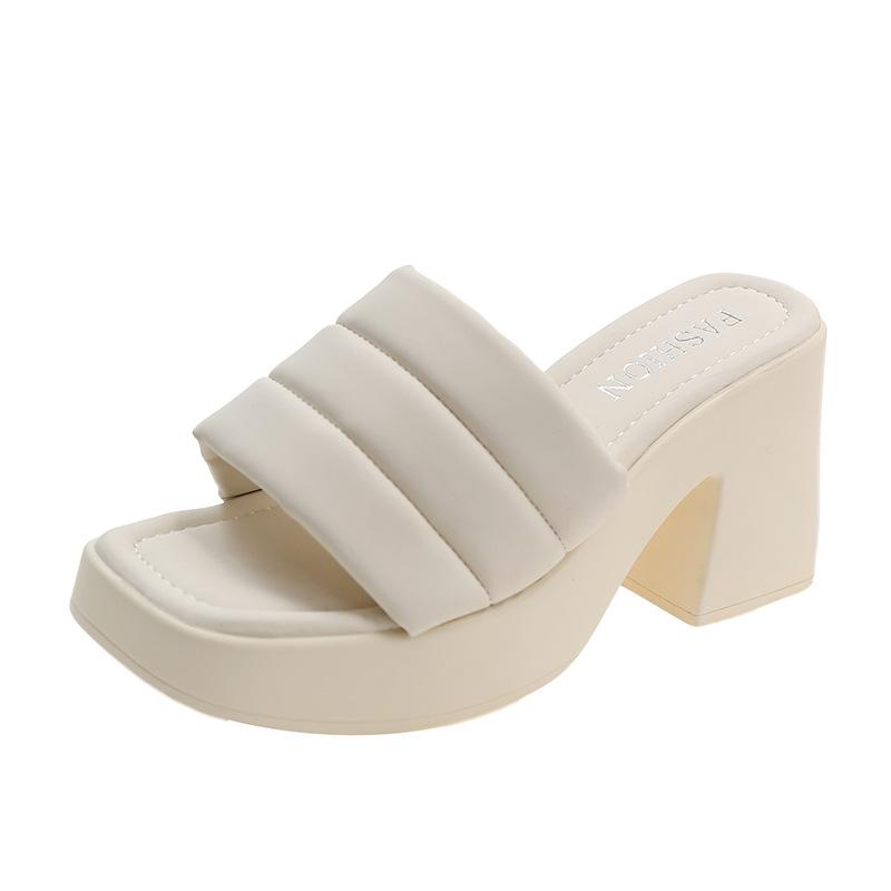 

Slippers women s fashion summer new heightened thick-soled cool slippers versatile muffin open-toe sandals 39