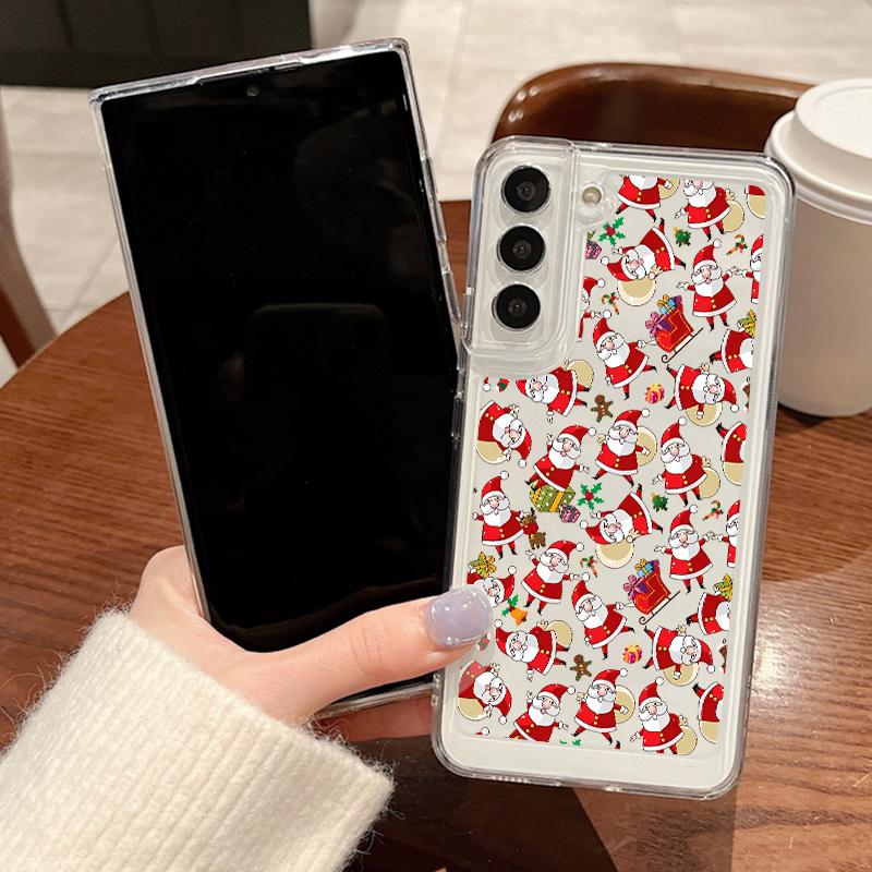 Husă de Telefon cu Model Elan de Crăciun Pentru Samsung Galaxy S25 S24 S22 Ultra S23 S24 FE A17 A56 A16 A36 A26 A55 A15 A25 A54 5G Husă Moale Transparentă Rezistentă la Șocuri