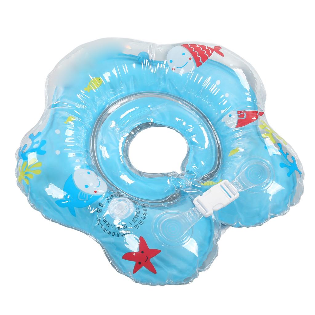 Baby Swimming Ring Thicken Inflatable Prevent Air Leakage Baby Swimming Gear with Bells for Newborn Blue 8.5cm 3.3in