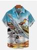 Fighter Series 1D Digital Printing Men's Hawaiian Shirt Short Sleeve Wholesale
